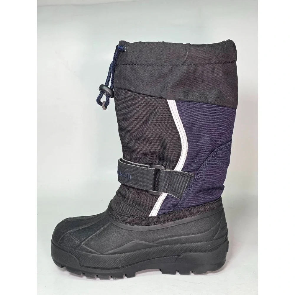 LL‎ Bean Northwoods Kids Winter Snow Boots Size 12 Navy Blue Black Boys Shoes